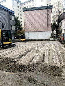 2021年11月施工　札幌市中央区　某所(駐車場)　施工中