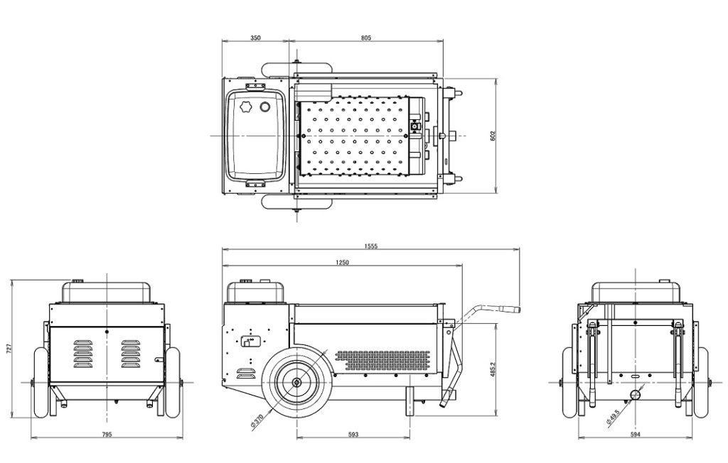 移動式融雪機　スノーメル太郎　製品図